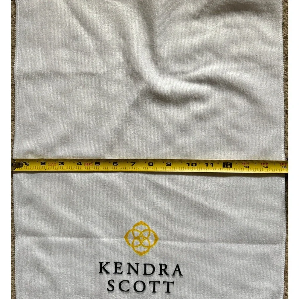 Kendra Scott White Logo Hand Towel, 15 x 17.5